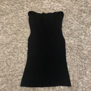 Black Ribbed Tank Top